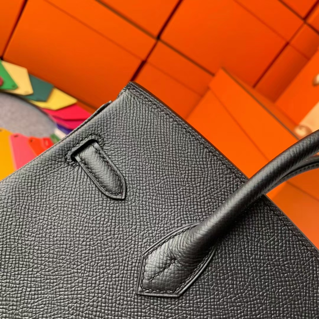 Hermès（爱马仕）Birkin 铂金包 CK89黑色 原厂御用顶级Epsom 皮 金扣 25 现货