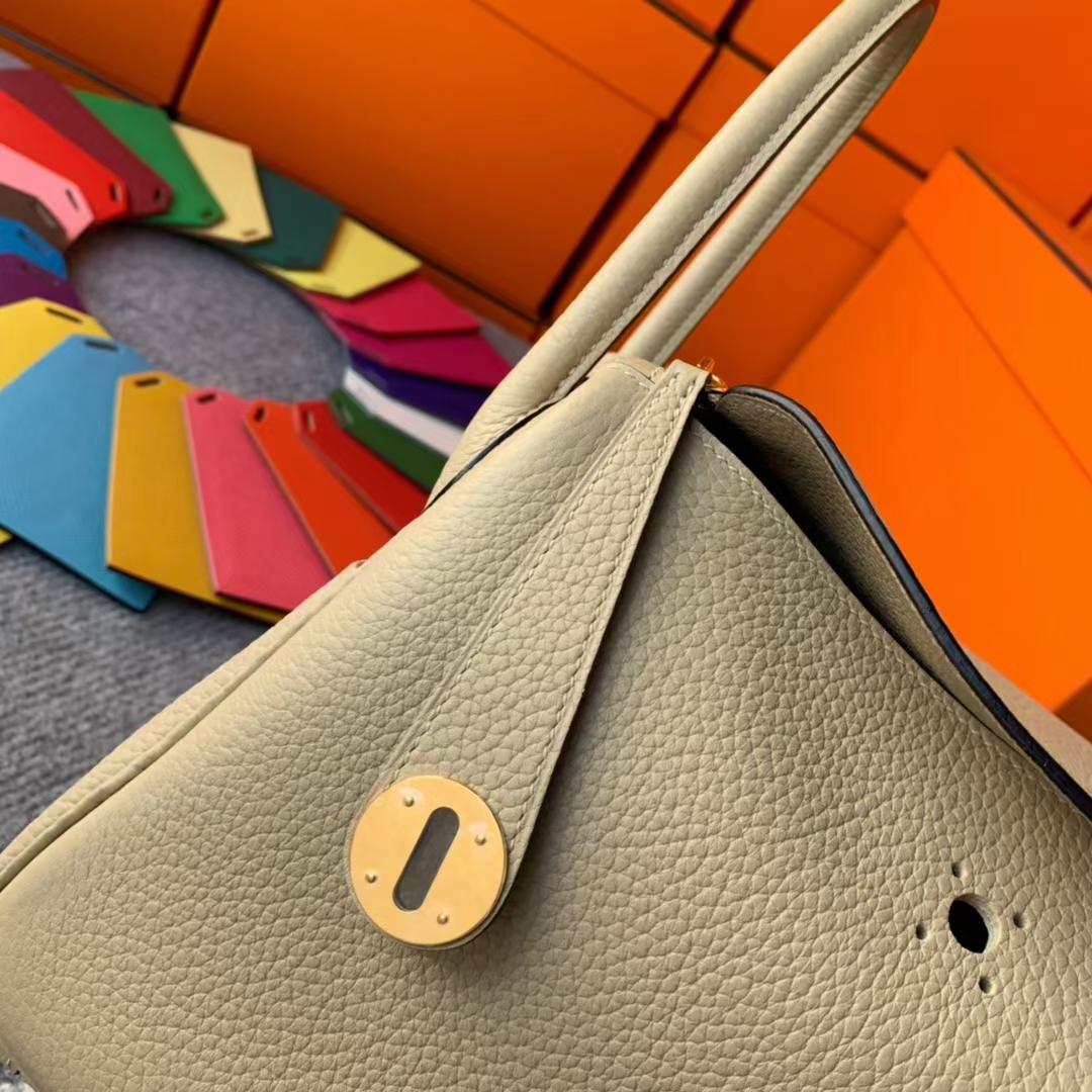 Hermès（爱马仕）Lindy 琳迪包 S2 风衣灰 原厂御用顶级TC皮 金扣 26cm 现货