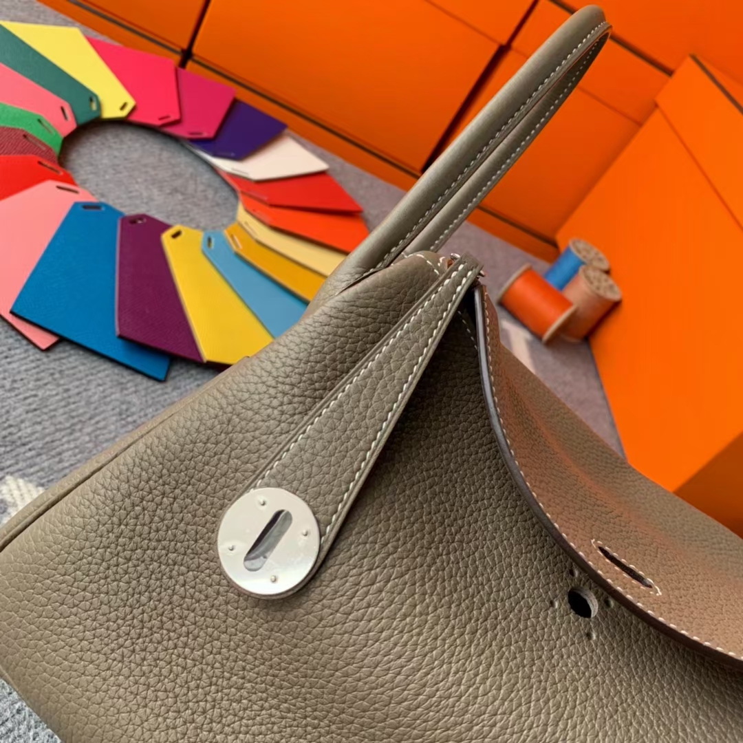 Hermès（爱马仕）Lindy 琳迪包 CK18大象灰 原厂御用顶级TC皮 银扣 26cm 现货