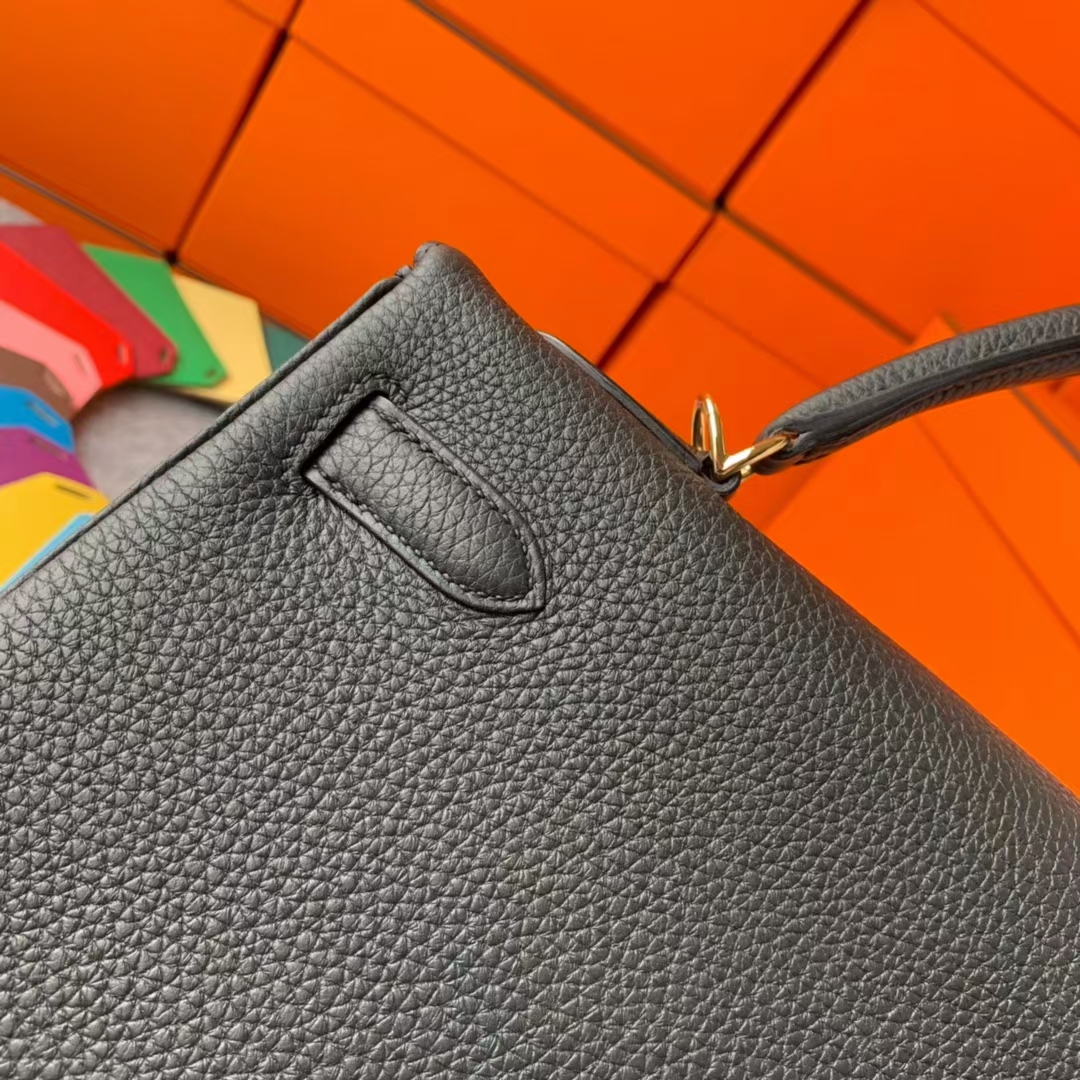 Hermès（爱马仕）Kelly 凯莉包 CK89黑色 原厂御用顶级小牛皮 金扣 32cm 现货