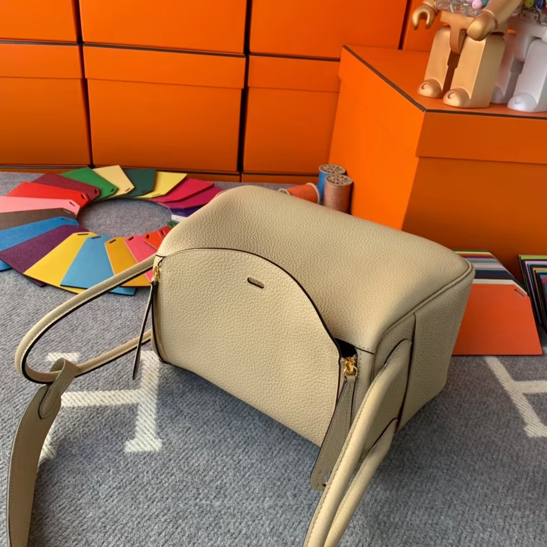 Hermès（爱马仕）Lindy 琳迪包 S2 风衣灰 原厂御用顶级TC皮 金扣 26cm 现货