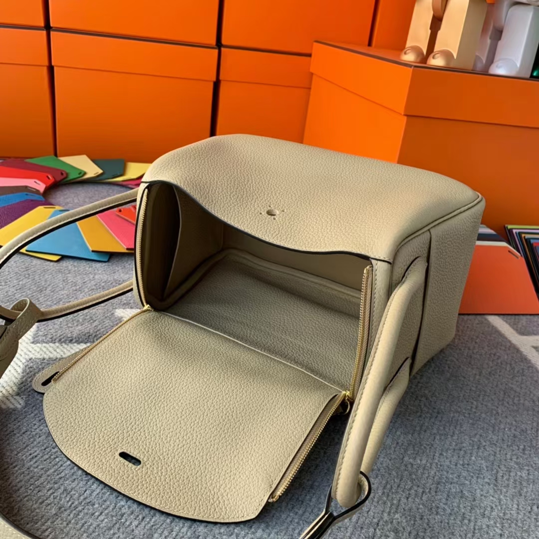 Hermès（爱马仕）Lindy 琳迪包 S2 风衣灰 原厂御用顶级TC皮 金扣 26cm 现货