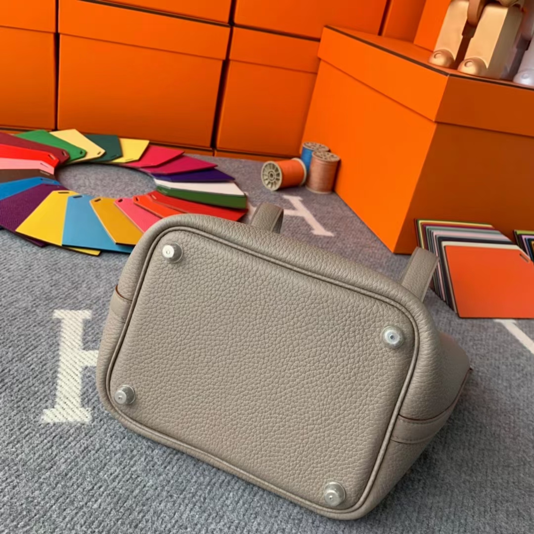 Hermès（爱马仕）Picotin Lock 菜篮包 M8 沥青灰 原厂御用顶级TC 皮 银扣 18cm