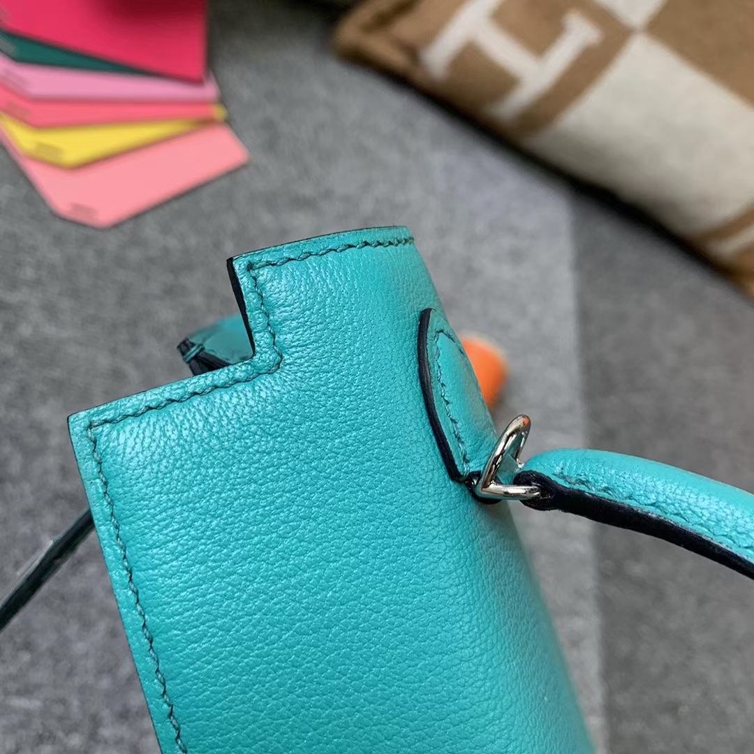 Hermès（爱马仕）Mini Kelly 迷你凯莉 U1 罗威纳绿 原厂御用顶级山羊皮 银扣 二代