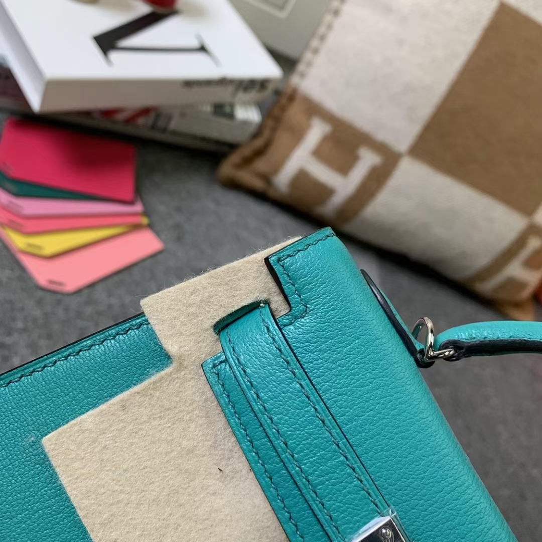 Hermès（爱马仕）Mini Kelly 迷你凯莉 U1 罗威纳绿 原厂御用顶级山羊皮 银扣 二代
