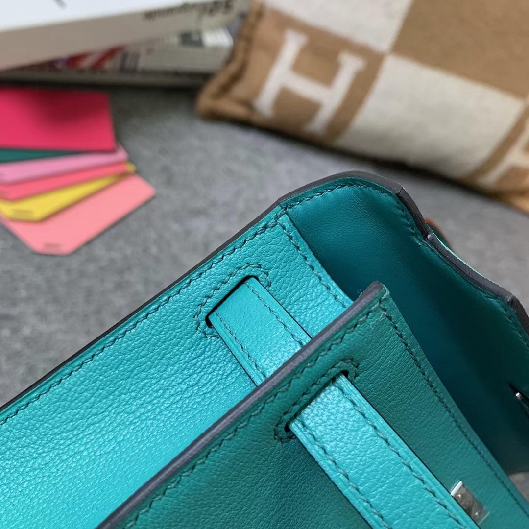 Hermès（爱马仕）Mini Kelly 迷你凯莉 U1 罗威纳绿 原厂御用顶级山羊皮 银扣 二代