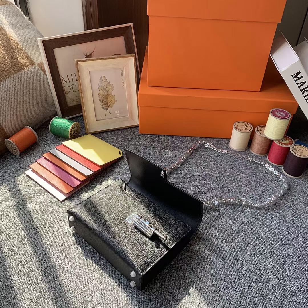 Hermès（爱马仕）Verrou 插销包 CK89 黑色 原厂御用顶级山羊皮 现货