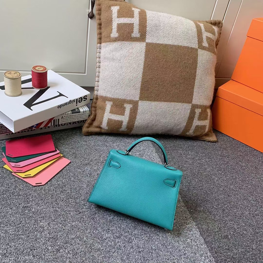 Hermès（爱马仕）Mini Kelly 迷你凯莉 U1 罗威纳绿 原厂御用顶级山羊皮 银扣 二代