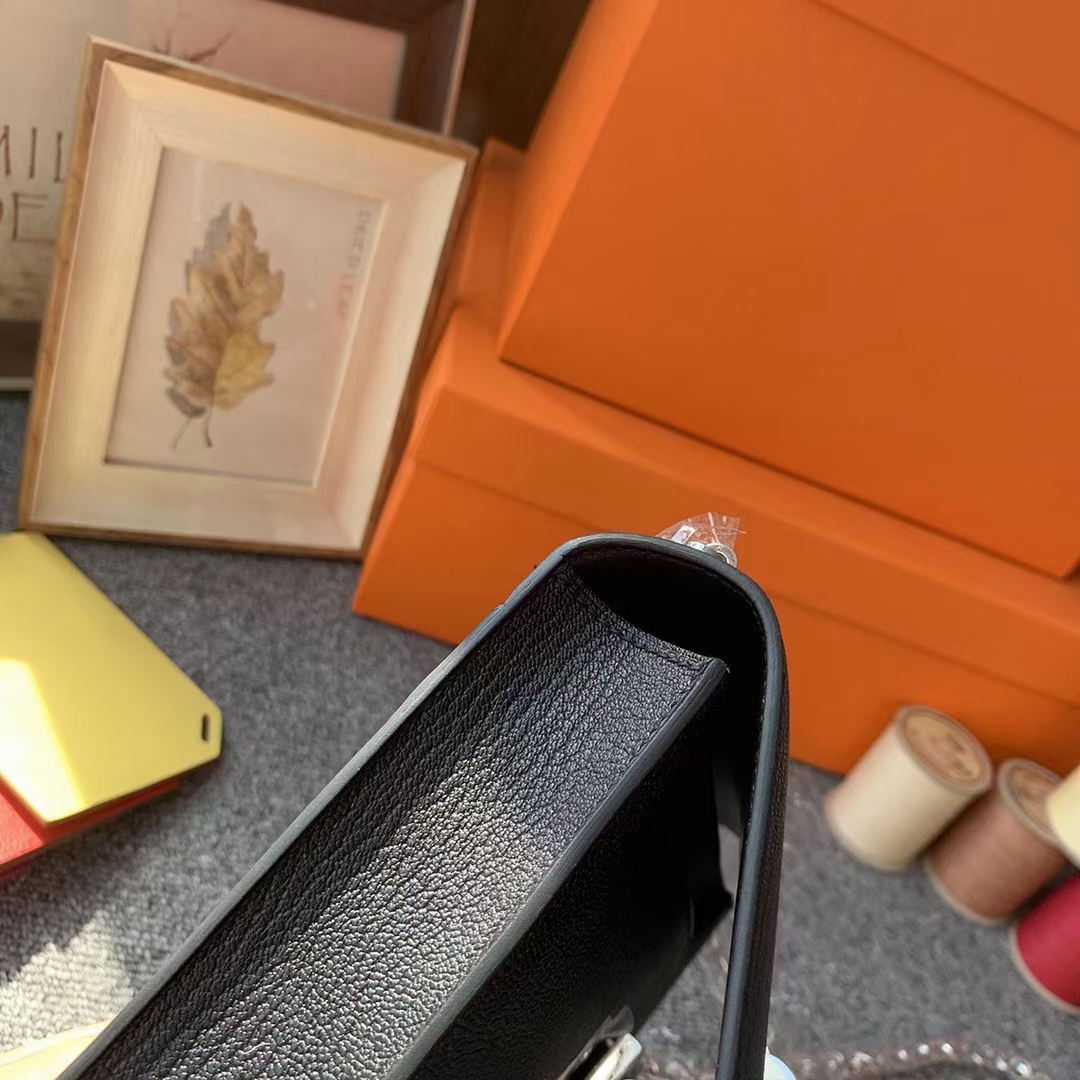 Hermès（爱马仕）Verrou 插销包 CK89 黑色 原厂御用顶级山羊皮 现货
