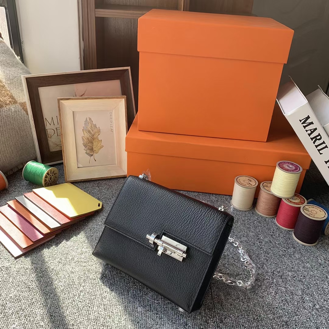 Hermès（爱马仕）Verrou 插销包 CK89 黑色 原厂御用顶级山羊皮 现货