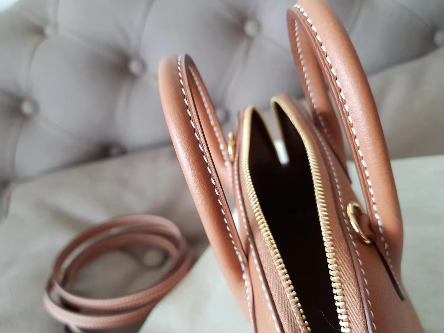 Hermès（爱马仕）mini bolide 迷你保龄球 eve皮 金棕 金扣