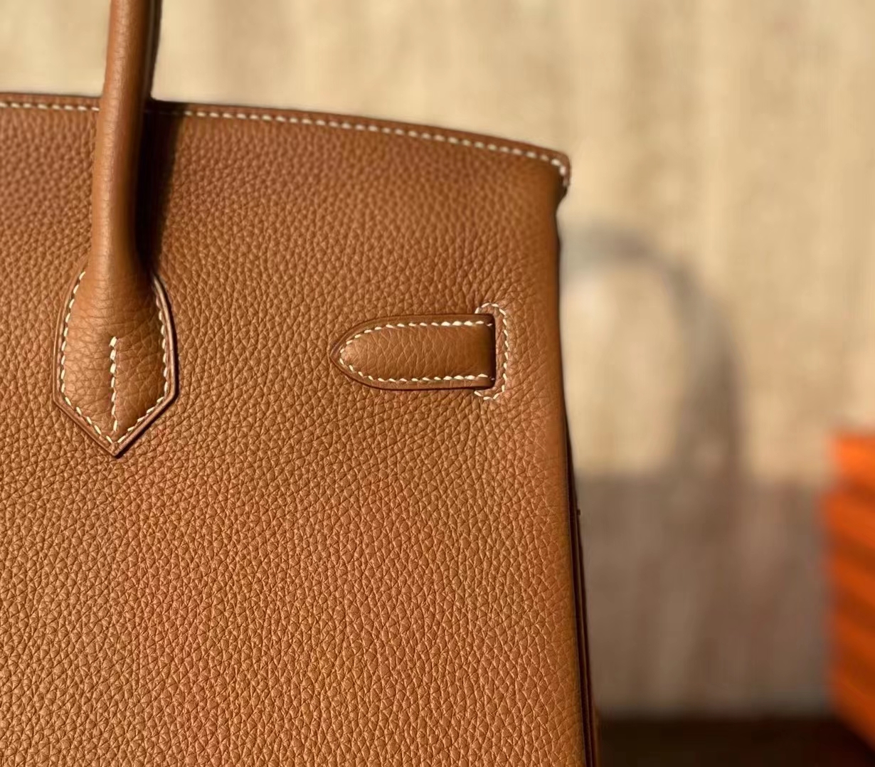 Hermès（爱马仕）Birkin 铂金包 金棕色 TOGO 小牛皮 银扣 35cm
