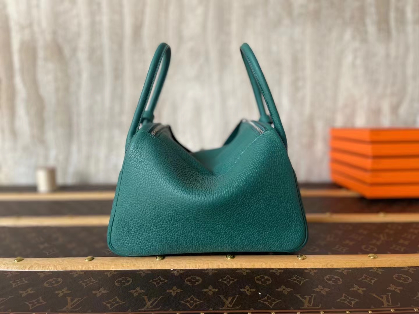 Hermès（爱马仕）Lindy 琳迪包 孔雀绿 TC大牛皮 银扣 26cm