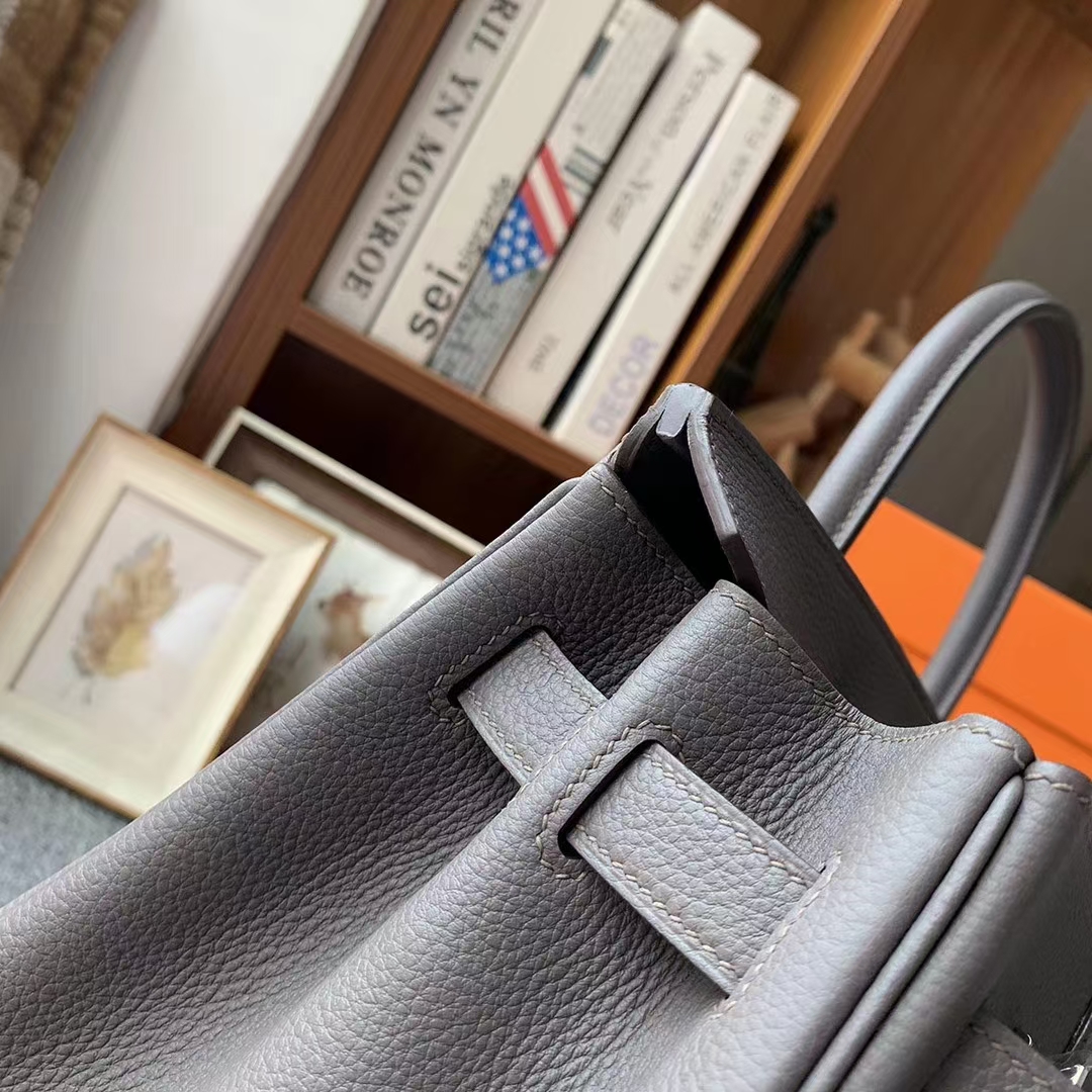 Hermès（爱马仕）Birkin 铂金包 8F 锡器灰 原厂御用顶级小牛皮 银扣 30cm