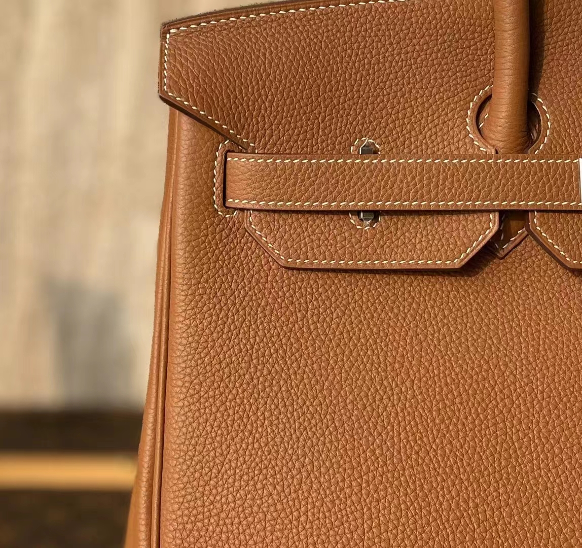Hermès（爱马仕）Birkin 铂金包 金棕色 TOGO 小牛皮 银扣 35cm