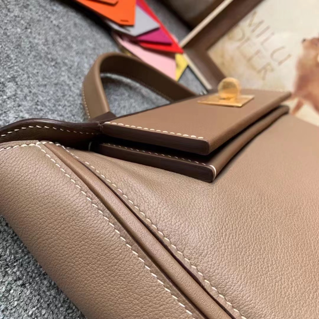 Hermès（爱马仕）Kelly 2424 大象灰 原厂御用顶级Ever Color皮 拼 Swift 皮 金扣