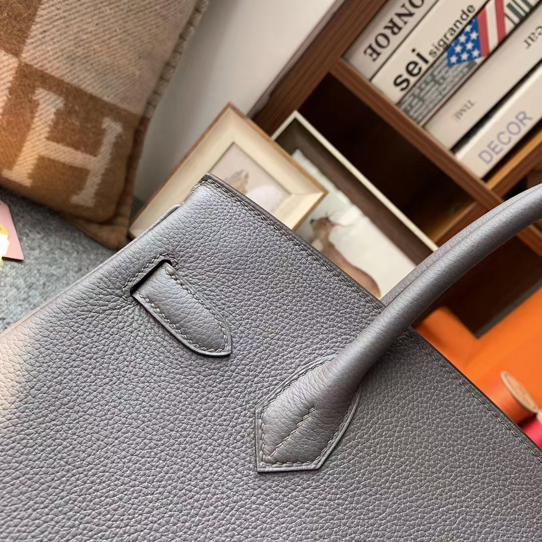 Hermès（爱马仕）Birkin 铂金包 8F 锡器灰 原厂御用顶级小牛皮 银扣 30cm