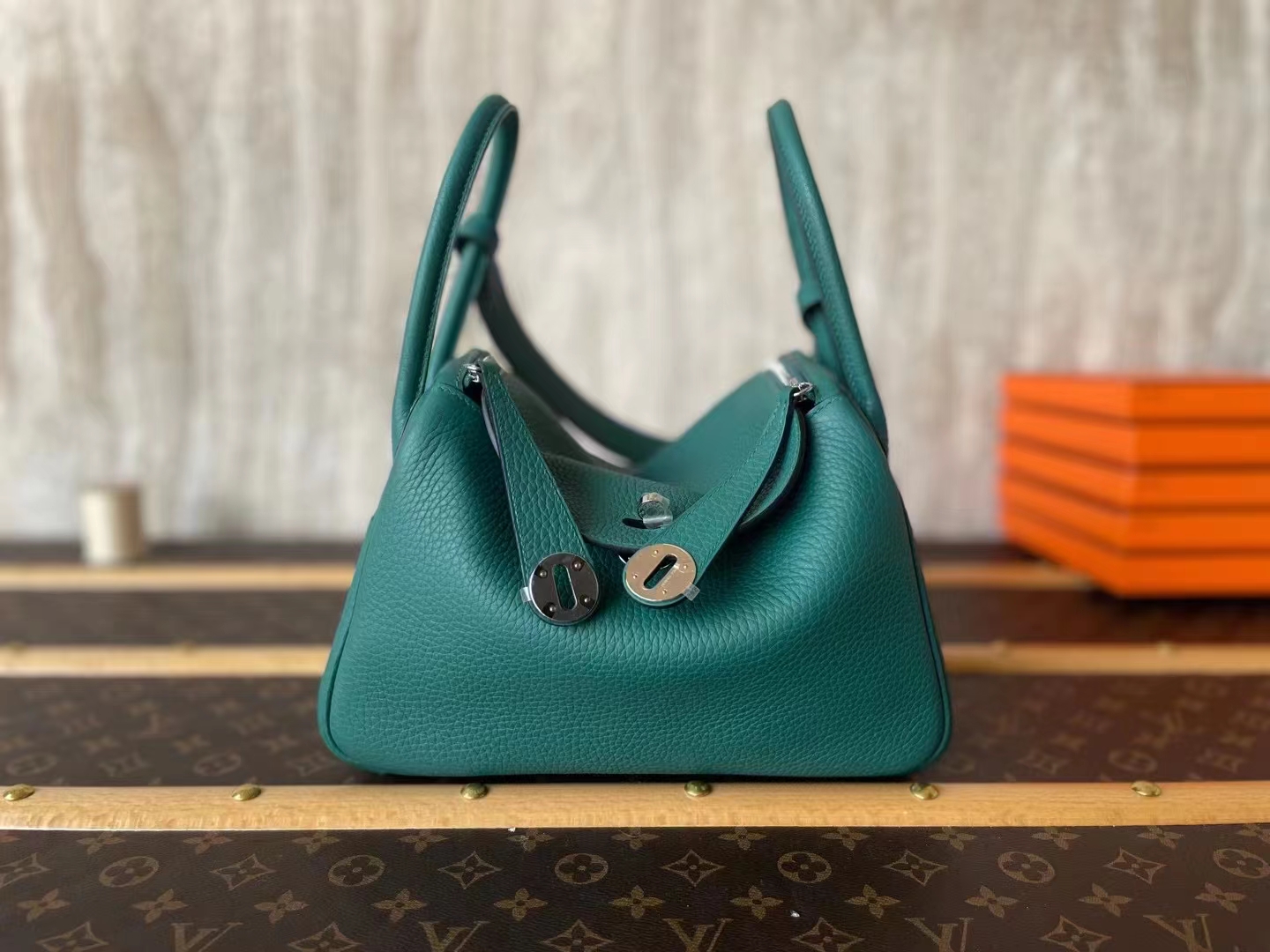Hermès（爱马仕）Lindy 琳迪包 孔雀绿 TC大牛皮 银扣 26cm