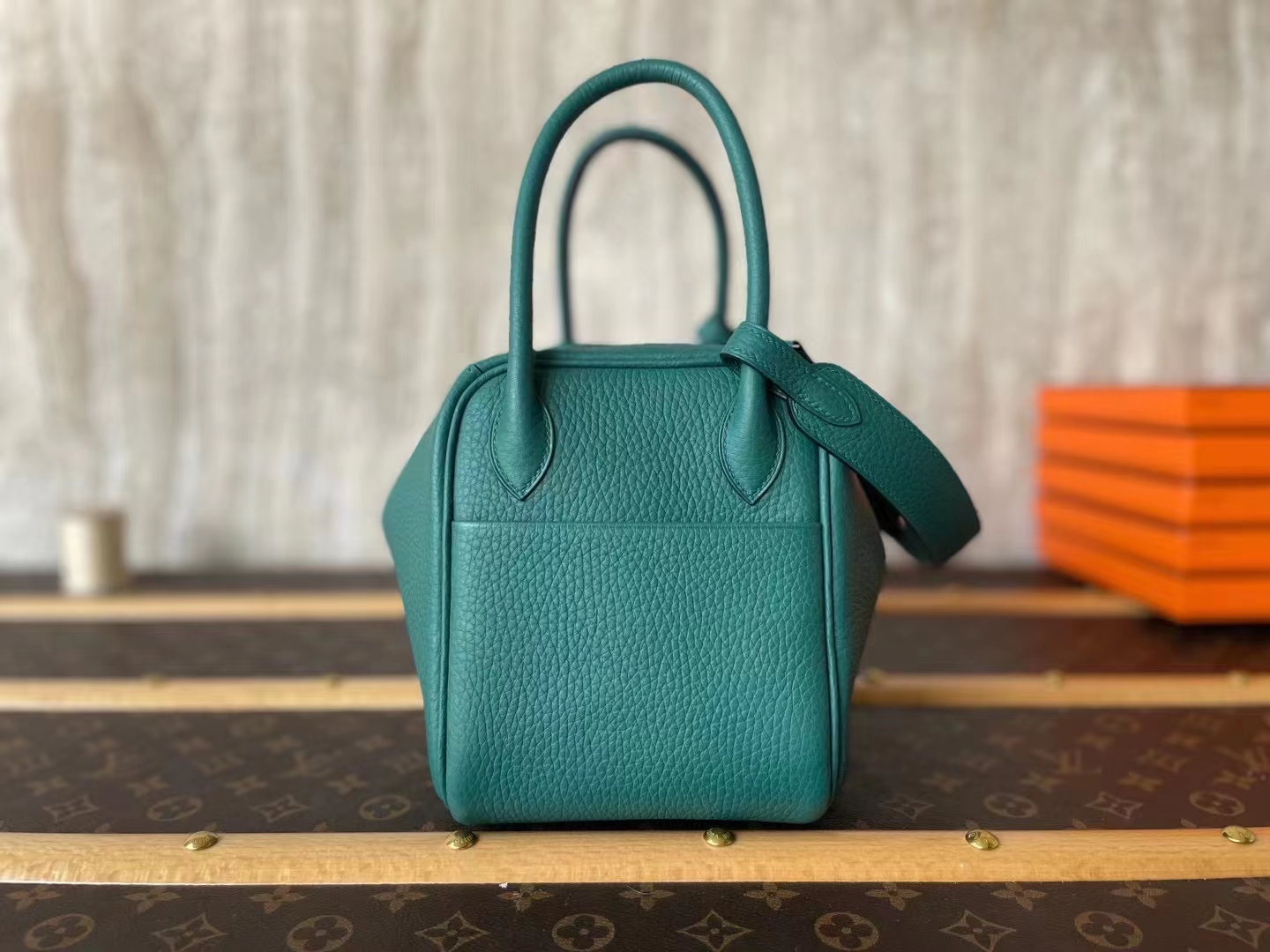 Hermès（爱马仕）Lindy 琳迪包 孔雀绿 TC大牛皮 银扣 26cm