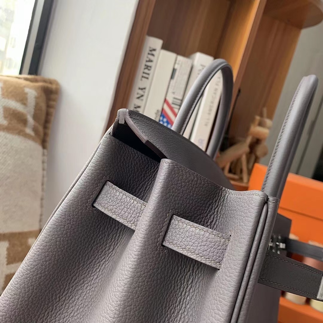 Hermès（爱马仕）Birkin 铂金包 8F 锡器灰 Togo小牛皮 银扣 40cm
