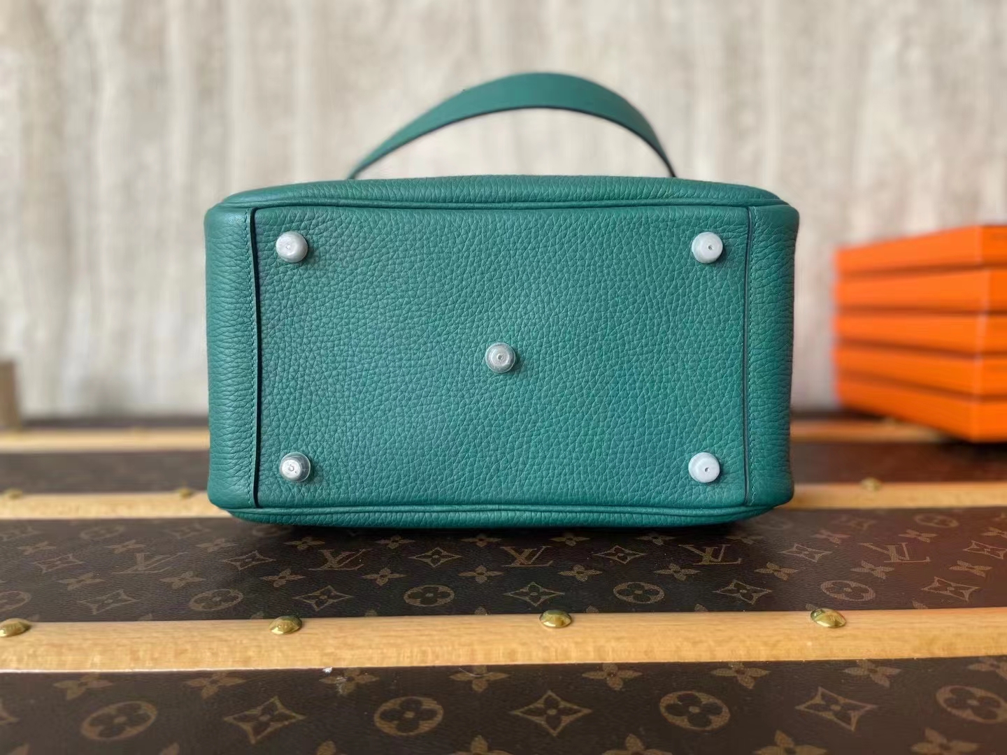 Hermès（爱马仕）Lindy 琳迪包 孔雀绿 TC大牛皮 银扣 26cm