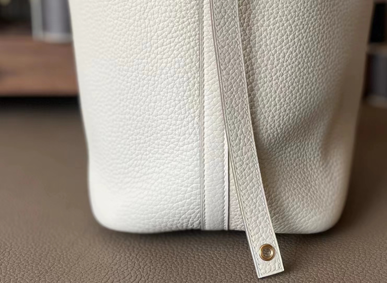 Hermès（爱马仕）Picotin 菜篮子 奶昔白 TC 大牛皮 金扣 18cm