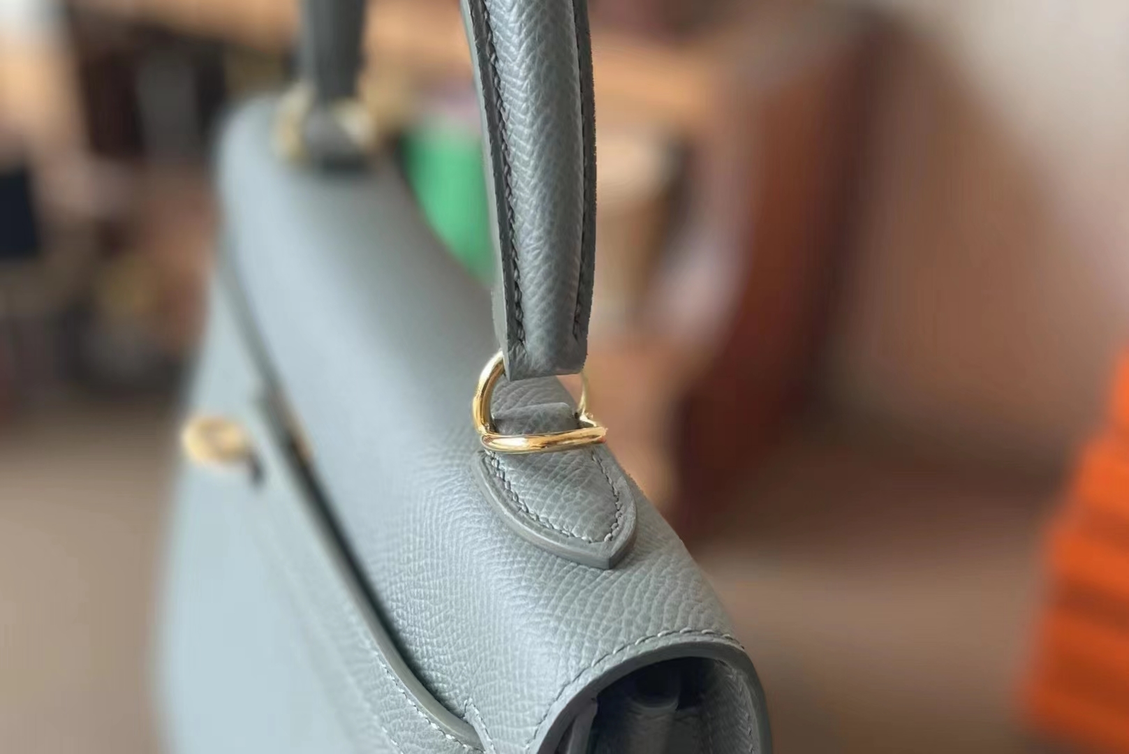 Hermès（爱马仕）Kelly 凯莉包 杏仁绿 EP掌纹 金扣 25cm