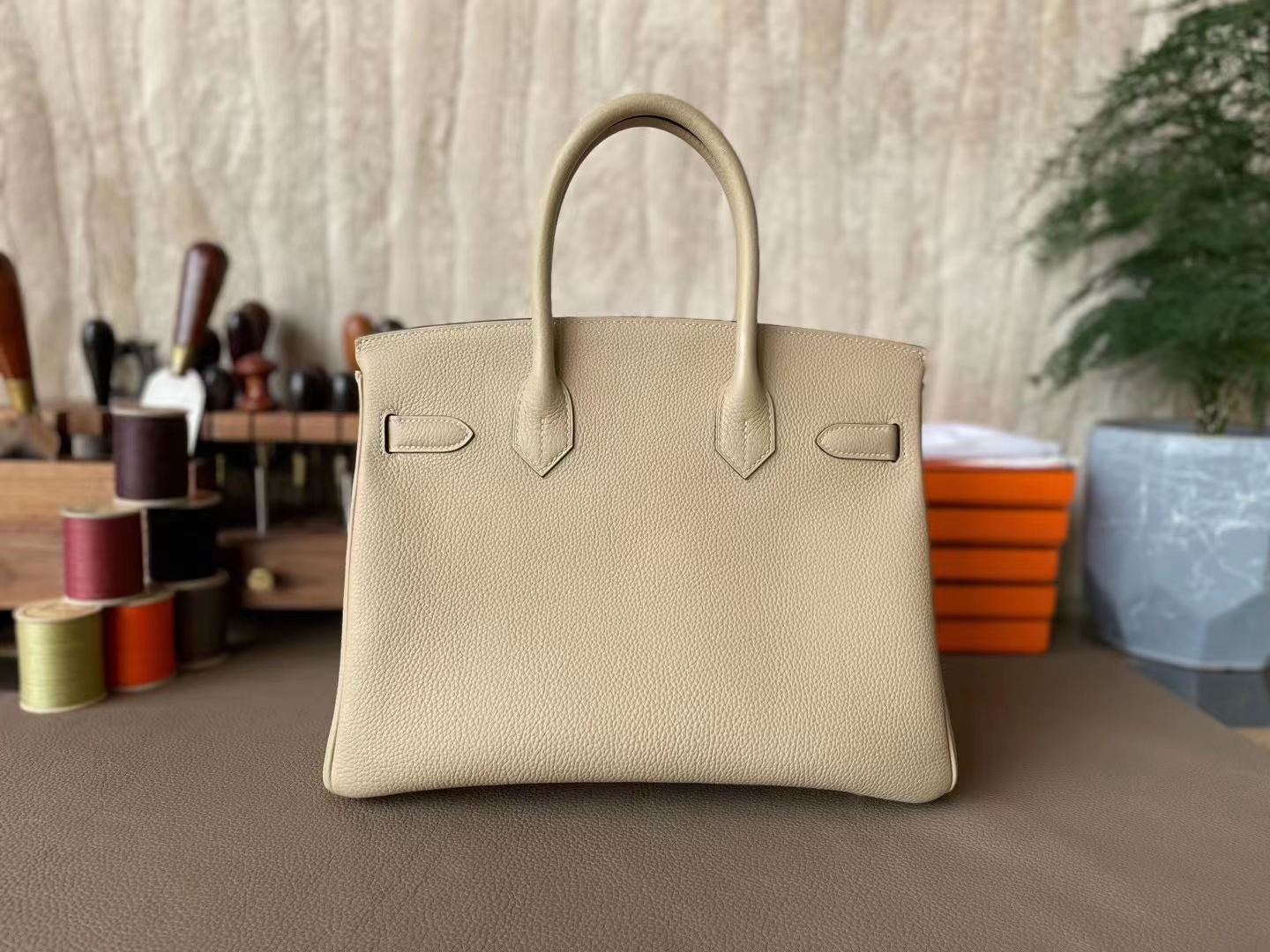 Hermès（爱马仕）Birkin 铂金包 风衣灰 TOGO 顶级小牛皮 银扣 30cm
