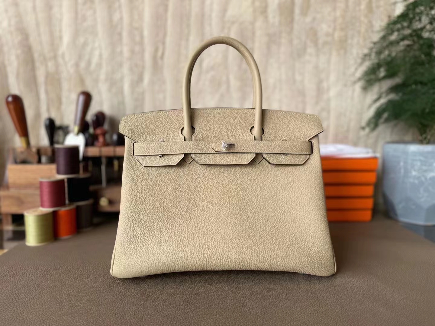 Hermès（爱马仕）Birkin 铂金包 风衣灰 TOGO 顶级小牛皮 银扣 30cm