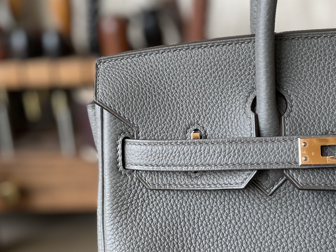 Hermès（爱马仕）Birkin 铂金包 锡器灰 TOGO 顶级小牛皮 玫瑰金扣 25cm