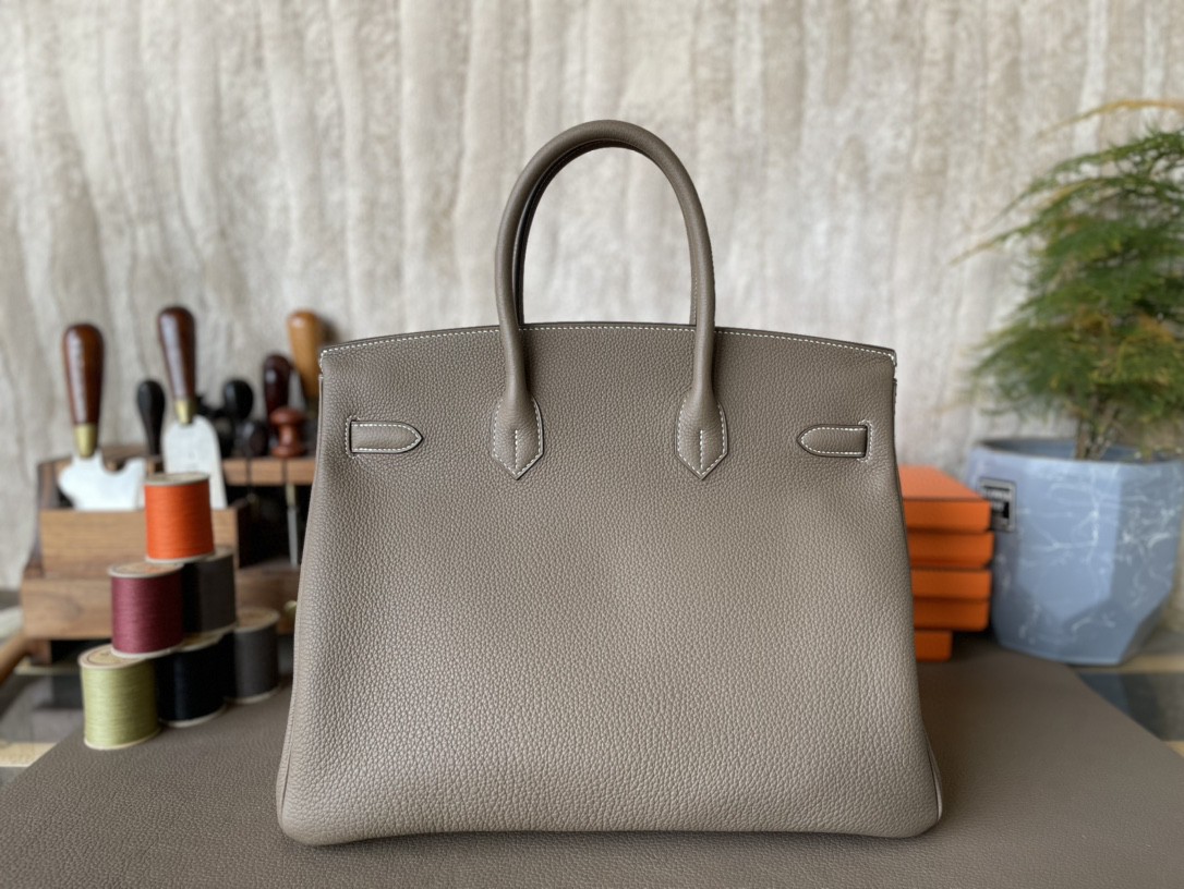 Hermès（爱马仕）Birkin 铂金包 大象灰 TOGO 顶级小牛皮 银扣 35cm