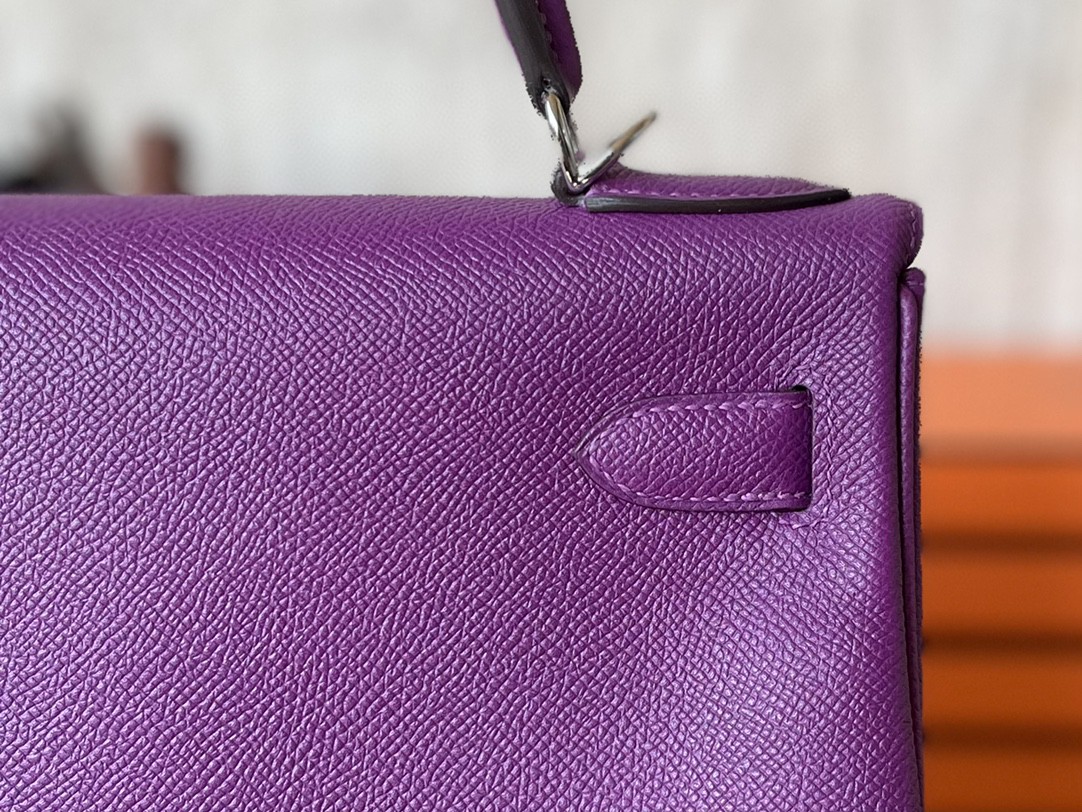 Hermès（爱马仕）Kelly 凯莉包 水晶紫 BOX皮 金扣 25cm