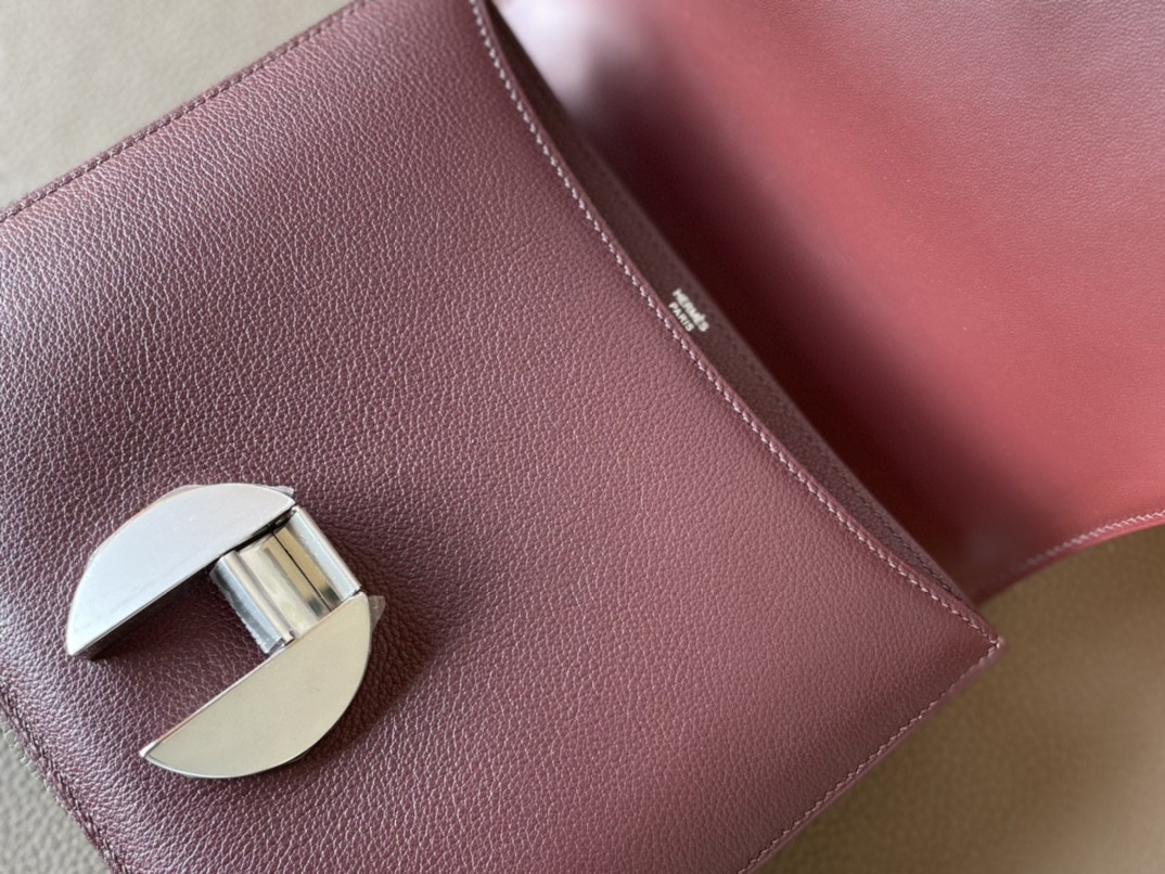 Hermès（爱马仕）2002-20 酒红色 EC皮 银扣