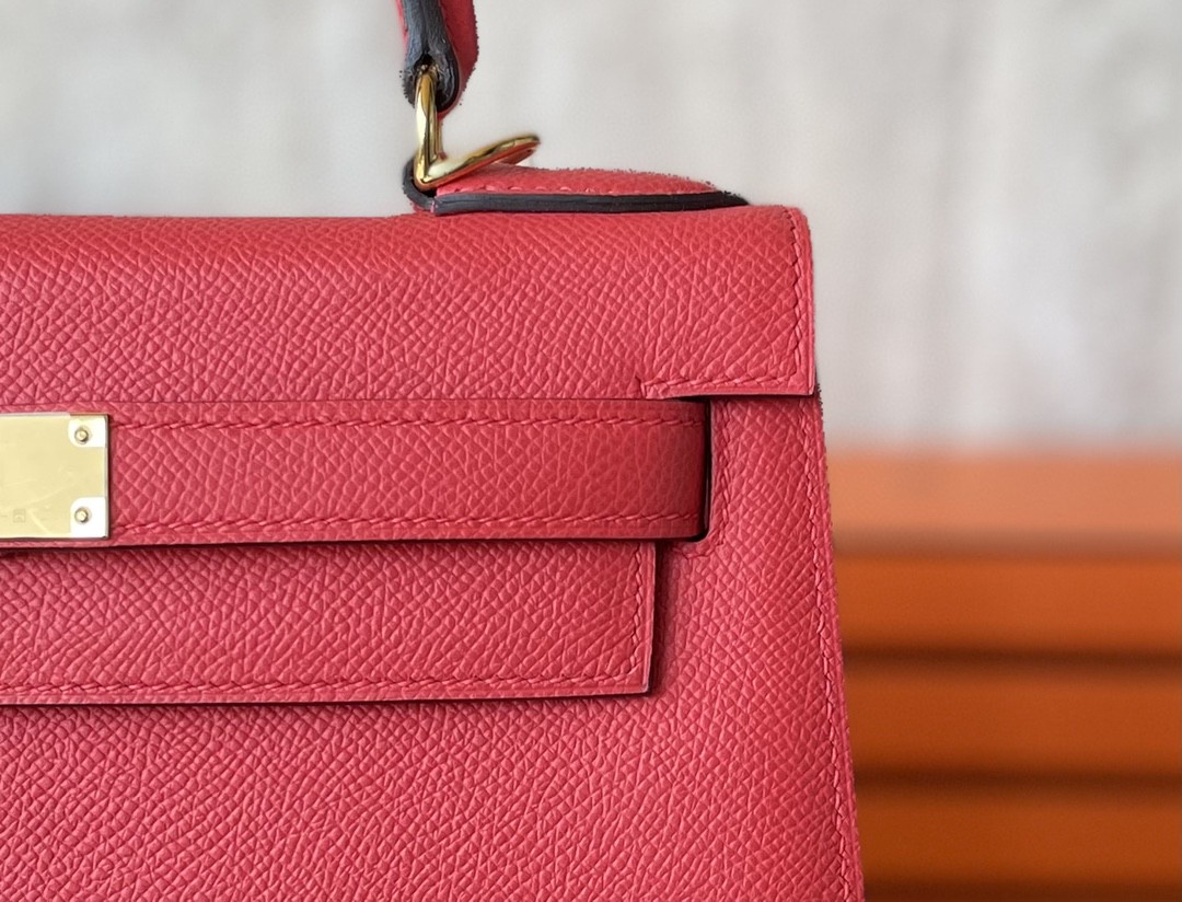 Hermès（爱马仕）Kelly 凯莉包 番茄红 Epsom 掌纹皮 金扣 28cm