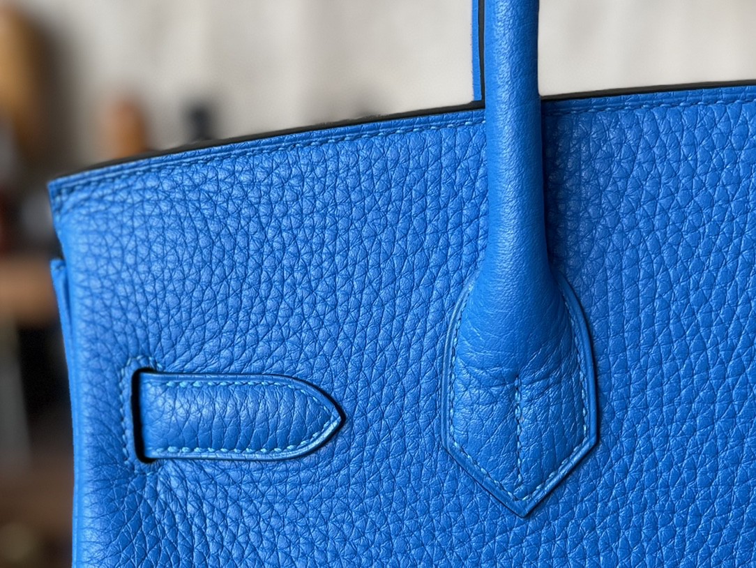 Hermès（爱马仕）Birkin 铂金包 水妖蓝 内拼 惊艳粉 TC 大牛皮 金扣 30cm