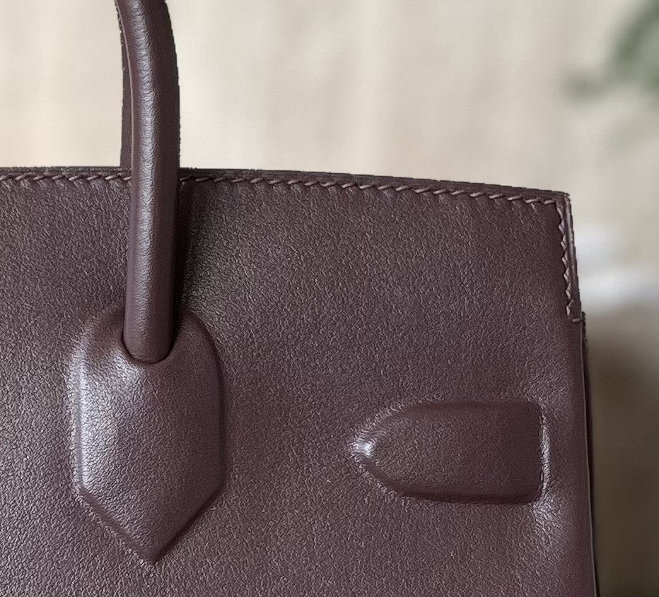 Hermès（爱马仕）Birkin 铂金包 幻影包 马鞍红 Swift皮 银扣 25cm