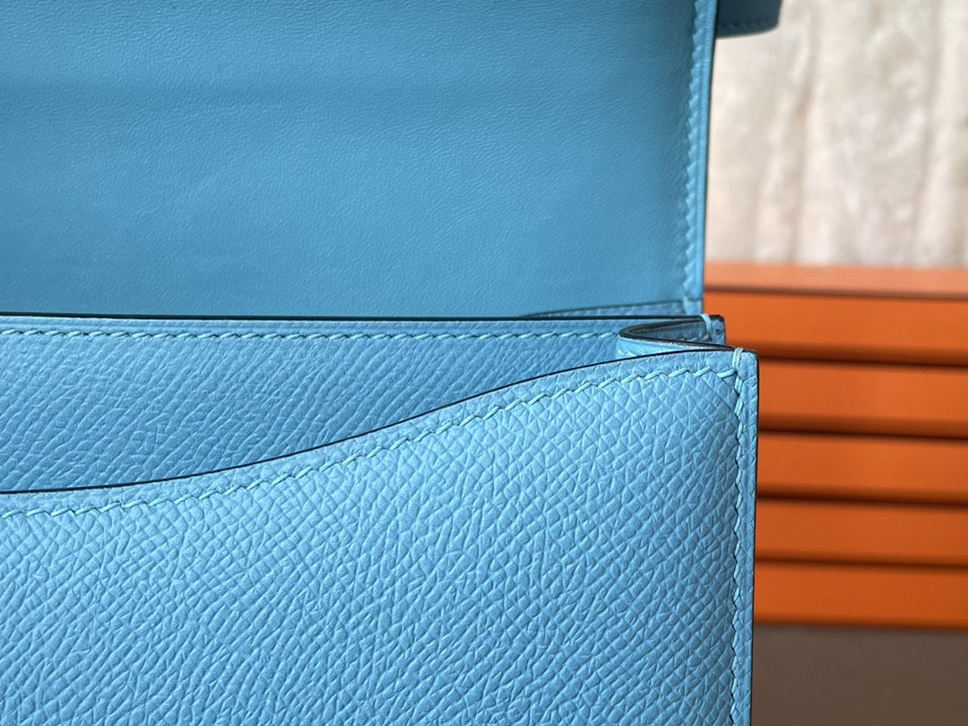 Hermès（爱马仕）Constance 小康 北方蓝 Epsom 掌纹皮 银扣 24cm