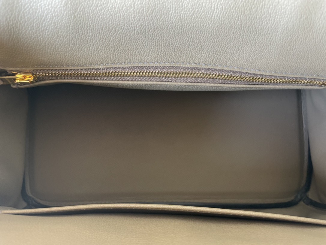 Hermès（爱马仕）Birkin 铂金包 奶昔白 拼 沥青灰 SWIFT皮 金扣 30cm