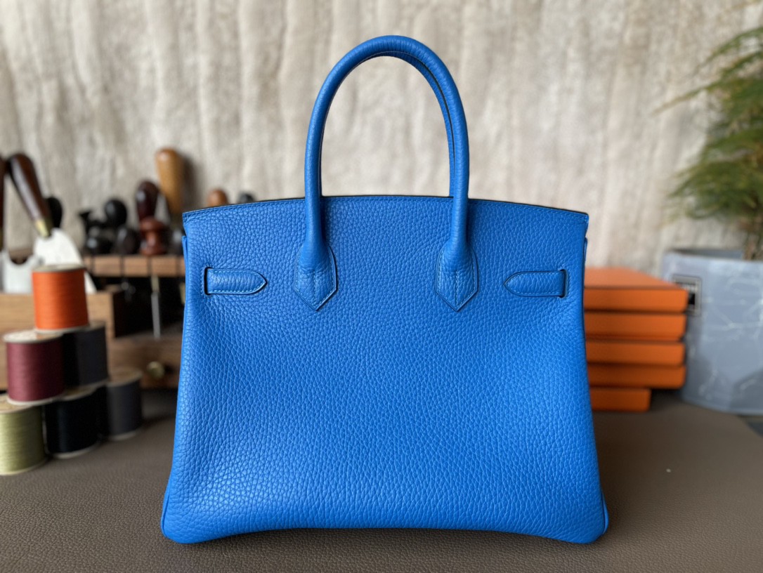 Hermès（爱马仕）Birkin 铂金包 水妖蓝 内拼 惊艳粉 TC 大牛皮 金扣 30cm