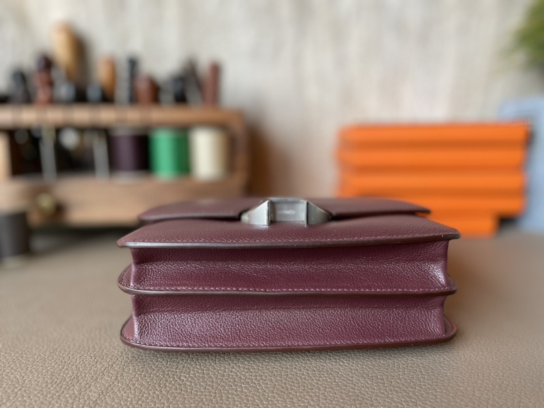 Hermès（爱马仕）2002-20 酒红色 EC皮 银扣