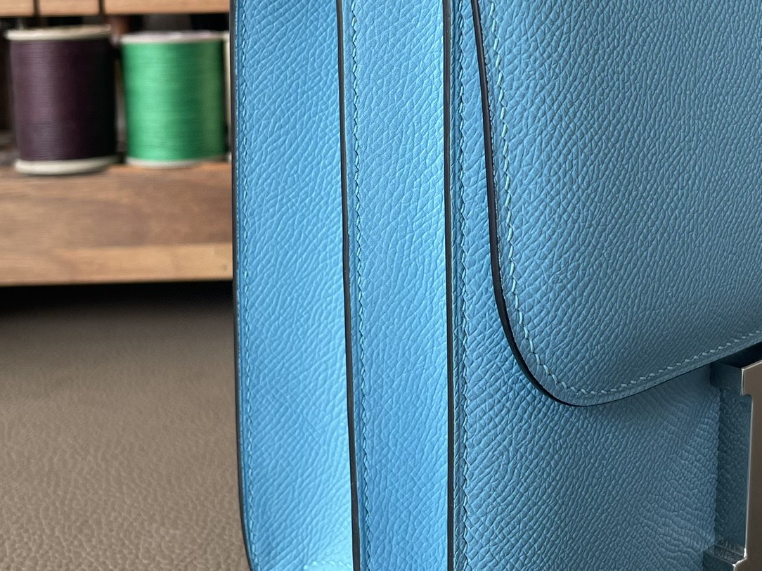 Hermès（爱马仕）Constance 小康 北方蓝 Epsom 掌纹皮 银扣 24cm