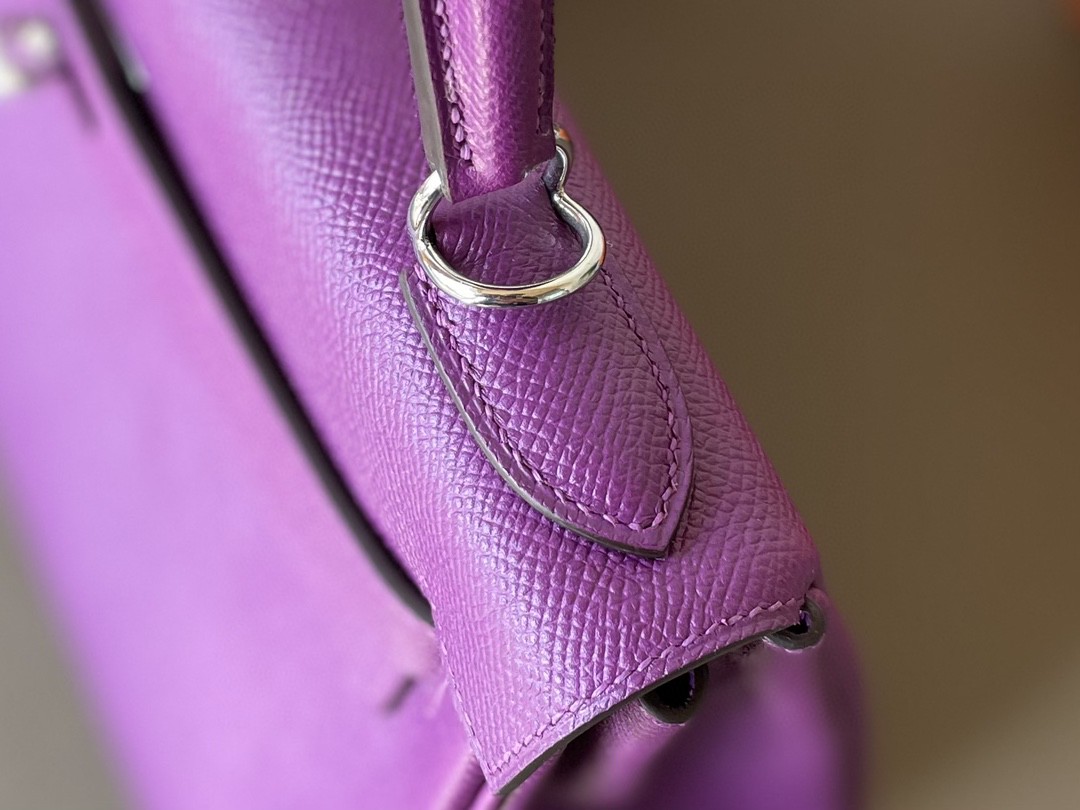 Hermès（爱马仕）Kelly 凯莉包 水晶紫 BOX皮 金扣 25cm