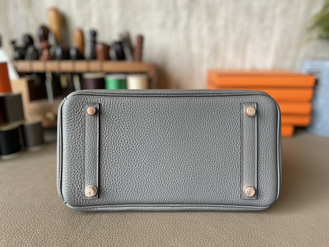 Hermès（爱马仕）Birkin 铂金包 锡器灰 TOGO 顶级小牛皮 玫瑰金扣 25cm