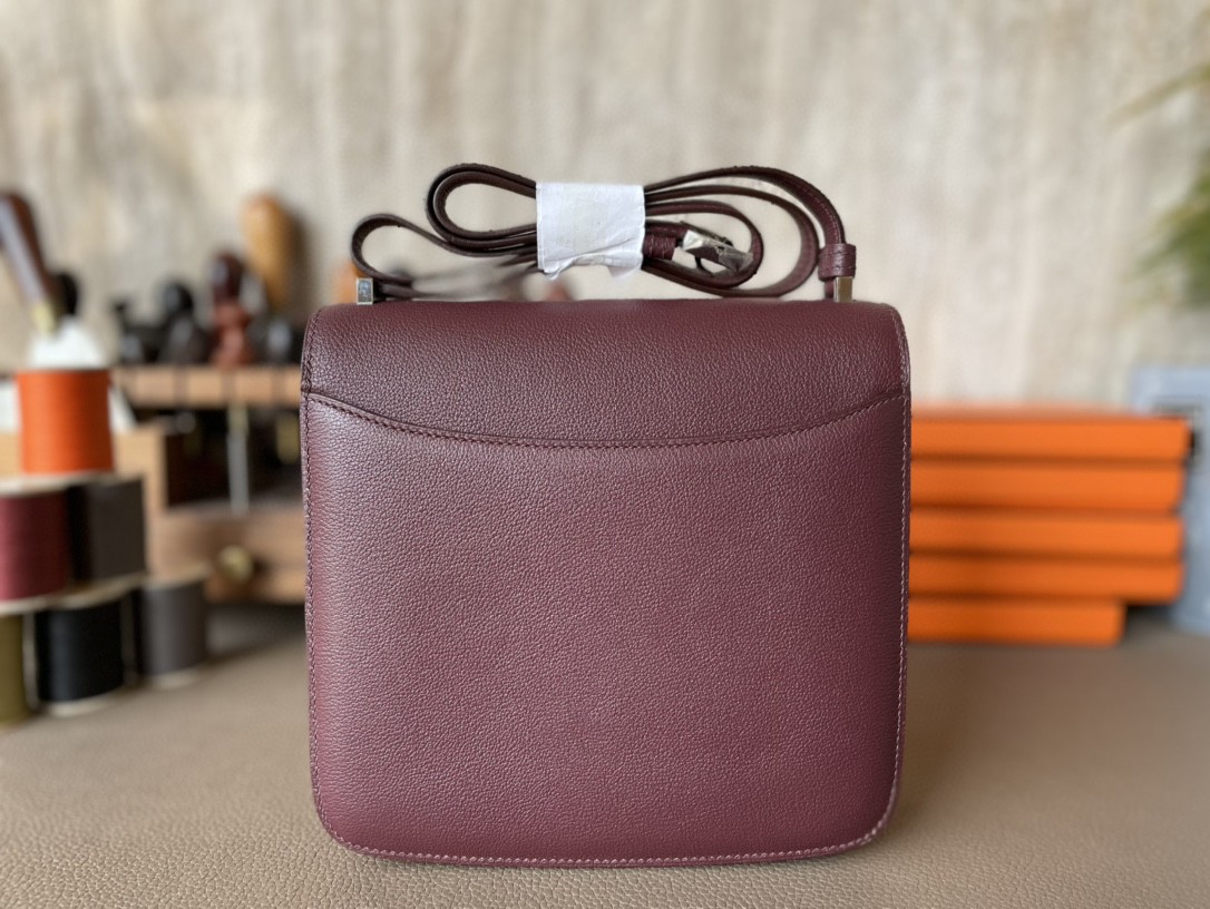 Hermès（爱马仕）2002-20 酒红色 EC皮 银扣