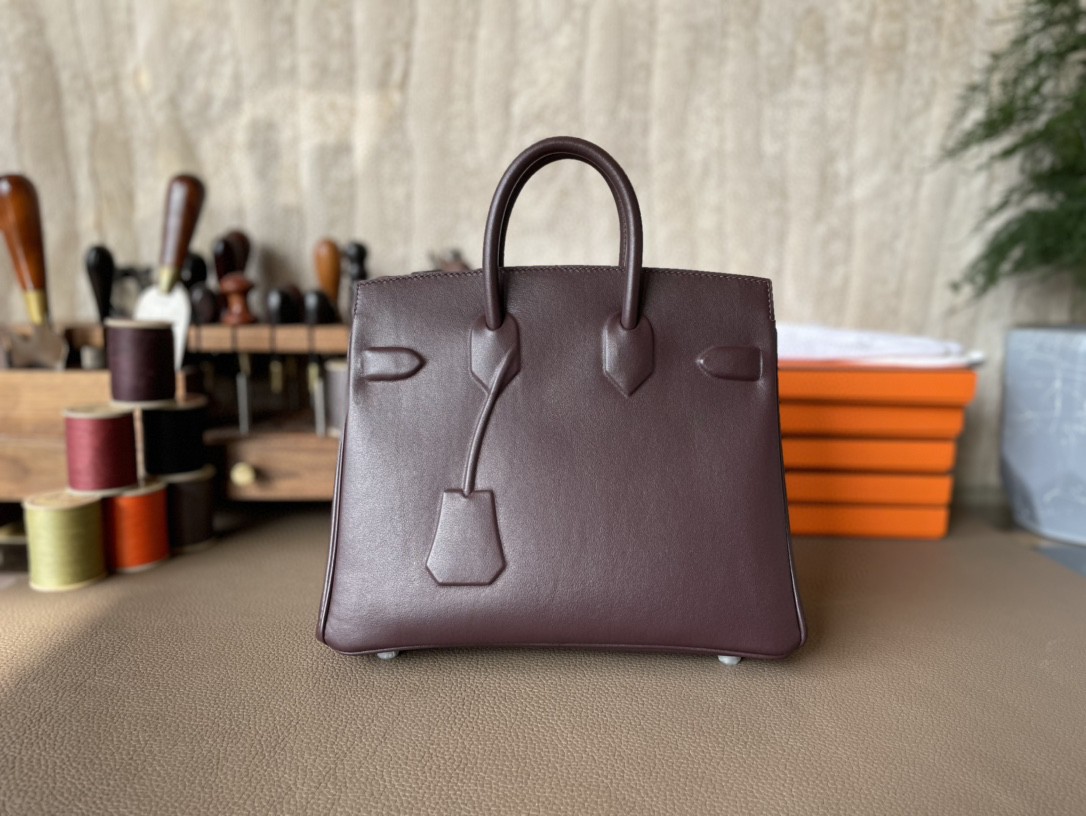 Hermès（爱马仕）Birkin 铂金包 幻影包 马鞍红 Swift皮 银扣 25cm