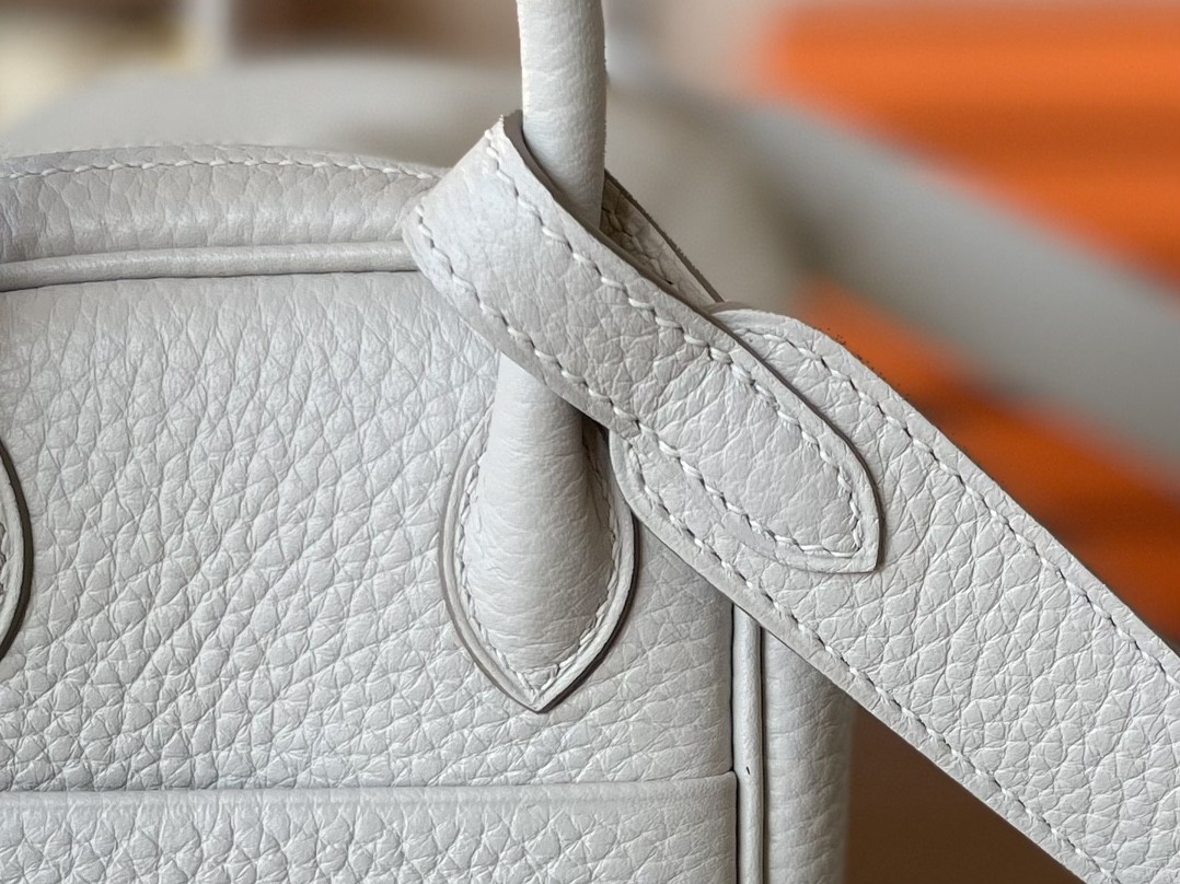 Hermès（爱马仕）Mini lindy 迷你琳迪包 珍珠灰 TC大牛皮 金扣 20cm
