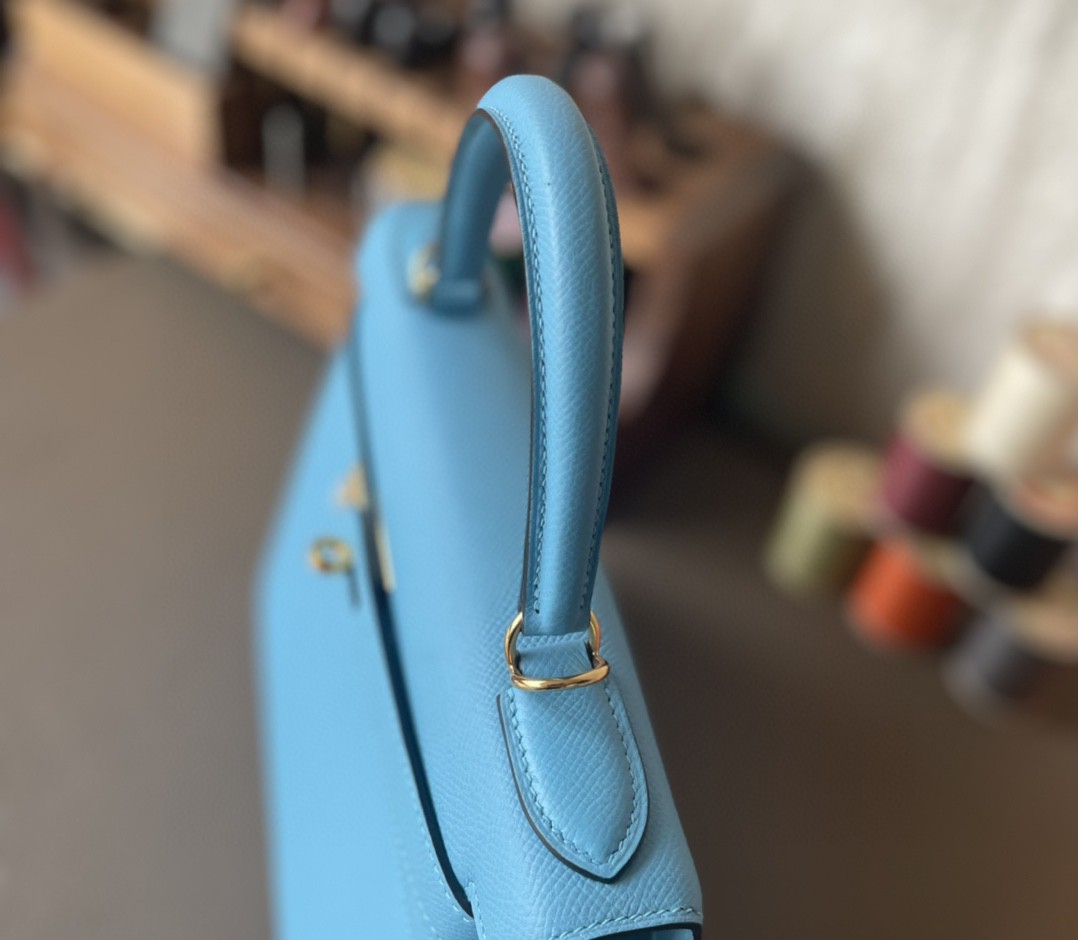 Hermès（爱马仕）Kelly 凯莉包 北方蓝 Epsom 掌纹皮 金扣 28cm