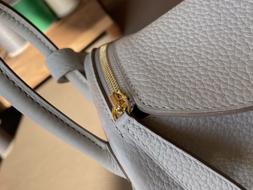 Hermès（爱马仕）Mini lindy 迷你琳迪包 珍珠灰 TC大牛皮 金扣 20cm