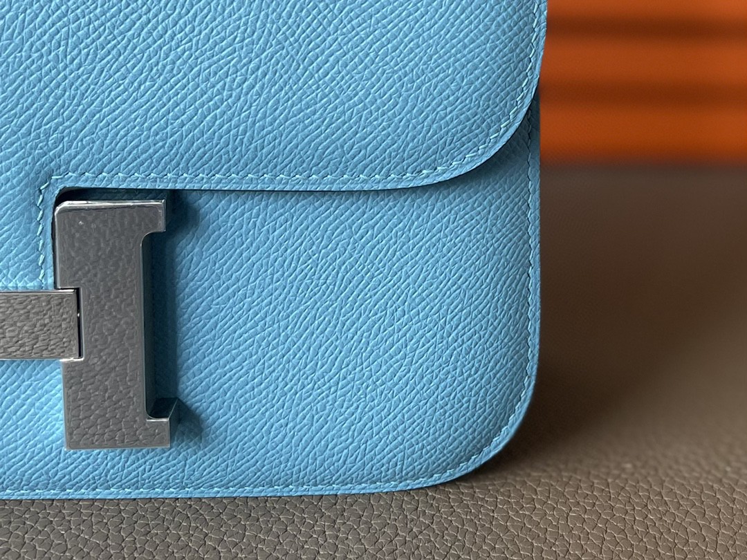 Hermès（爱马仕）Constance 小康 北方蓝 Epsom 掌纹皮 银扣 24cm