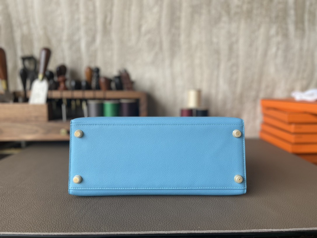 Hermès（爱马仕）Kelly 凯莉包 北方蓝 Epsom 掌纹皮 金扣 28cm